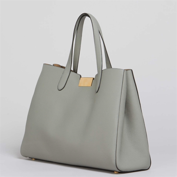 Marni Medium Leather Trunkaroo Tote Handbag, Storm